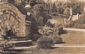 L264 Germany 1929 Bielefeld Aufgang z Johannisberg Garden Castle RPPC postcard