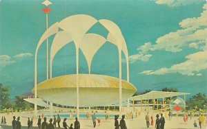 New York World's Fair Johnson's Wax Pavilion Night View Chrome Post...