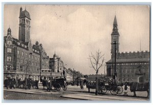 Copenhagen Denmark Postcard Portion of City Hall Square 1907 Antique