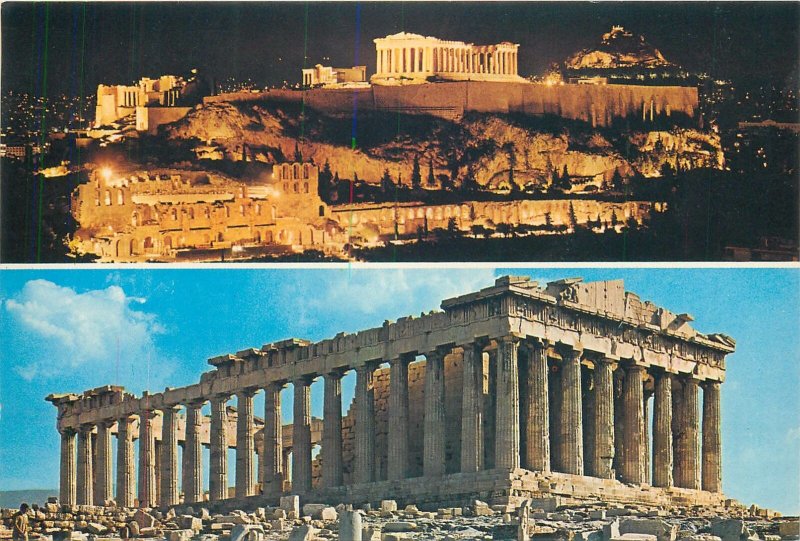 Greece Post card Athens Acropolis night&day views