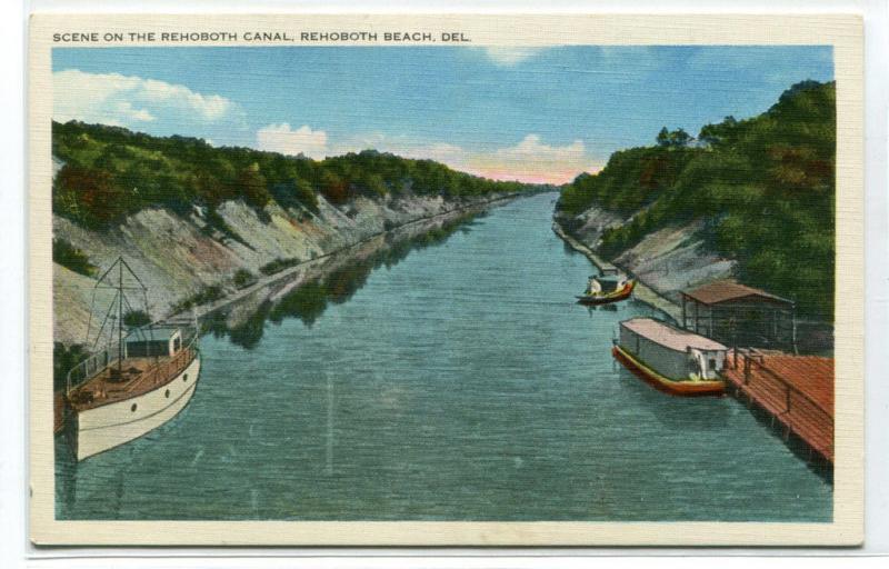 Rehoboth Canal Boats Rehoboth Beach Delaware postcard