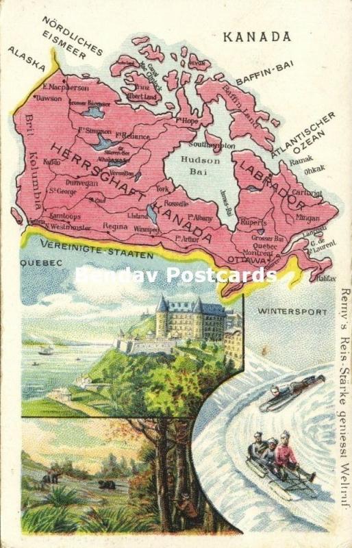 Canada Labrador MAP Postcard (1910s) Remy Paste Edition