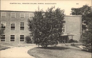 Norton Massachusetts MA Plimpton Hall Wheaton College c1940s Postcard