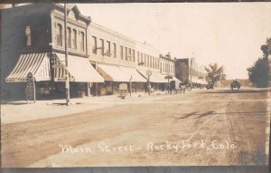 Rockyford Colorado Main Street Real Photo Vintage Postcard U6758