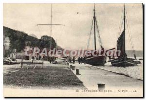 Old Postcard Caudebec en Caux port