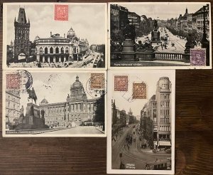 Lot 4 postcards Czech Republic Prague 1934 