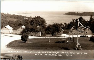 Postcard ME Rockland RPPC Humphrey's Tourist Home and Cabins Glen Cove 1940s J2