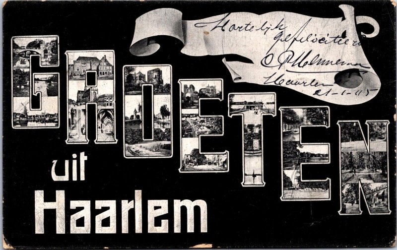 Netherlands Groeten Uit Haarlem Vintage Postcard 09.69