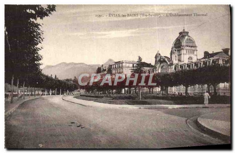 Old Postcard Evian Les Bains L & # Thermal 39etablissement