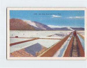 Postcard Salt Beds Great Salt Lake Utah USA