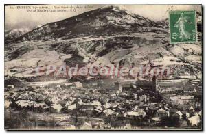 Postcard Old Embrun general view in the background Peak Mealle