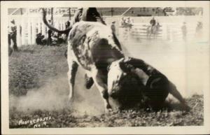 Cowboy Rodeo Real Photo Postcard Made in Canada - Calgary?