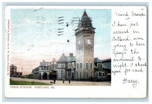 1905 Union Station Portland Maine ME Posted PMC Antique Postcard