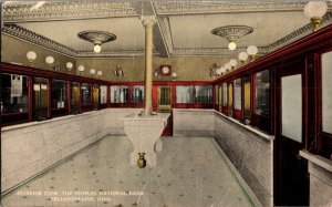 Interior View, The Peoples National Bank, Bellefontaine OH Vintage Postcard M50