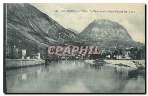 Old postcard Grenoble Isere the face and Saint Eynard