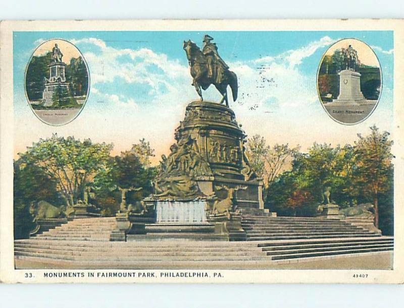 W-Border VARIOUS MONUMENTS AND FAIRMOUNT PARK Philadelphia Pennsylvania PA F2770