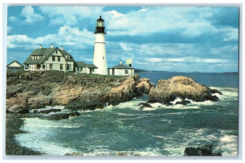 c1950's Portland Headlight Maine, First Beacon Light Erected By US Postcard