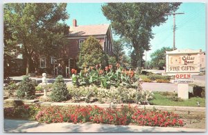 Vintage Cellar Door Gift Shop Postcard Amana Iowa Colorful Flowers 1972