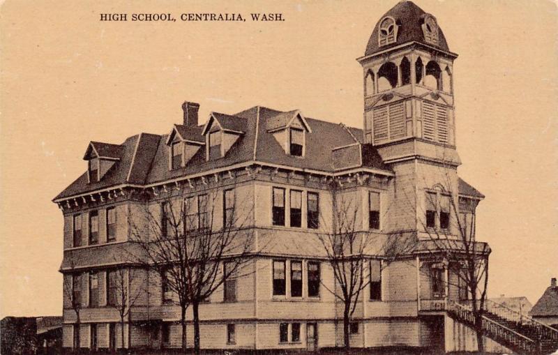 CENTRALIA, WA Washington    HIGH SCHOOL   Lewis County    c1910's Postcard