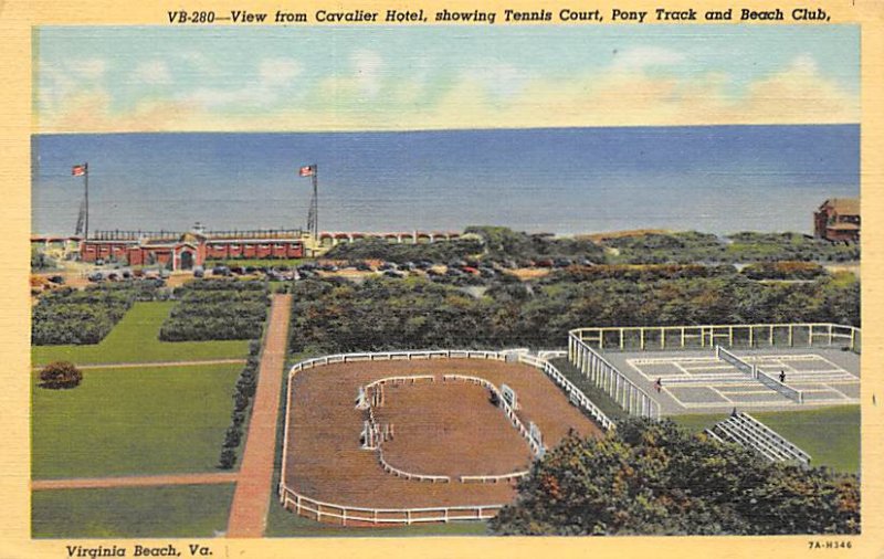 Tennis Post Card Cavalier Hotel Showing Tennis Court Virginia Beach, Virginia...