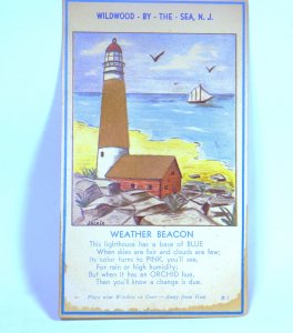 Vintage Hygroscope Card Wildwood By The Sea NJ