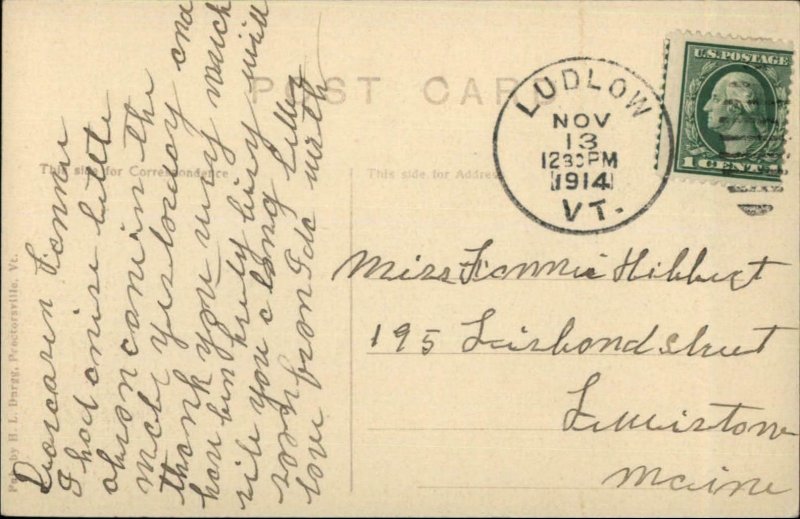 Proctorsville VT Opera House Store Visible Signs c1910 Postcard