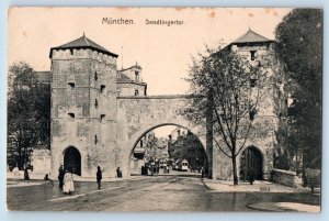 Munich Germany Postcard Sendlinger Gate Entrance c1910 Unposted Antique