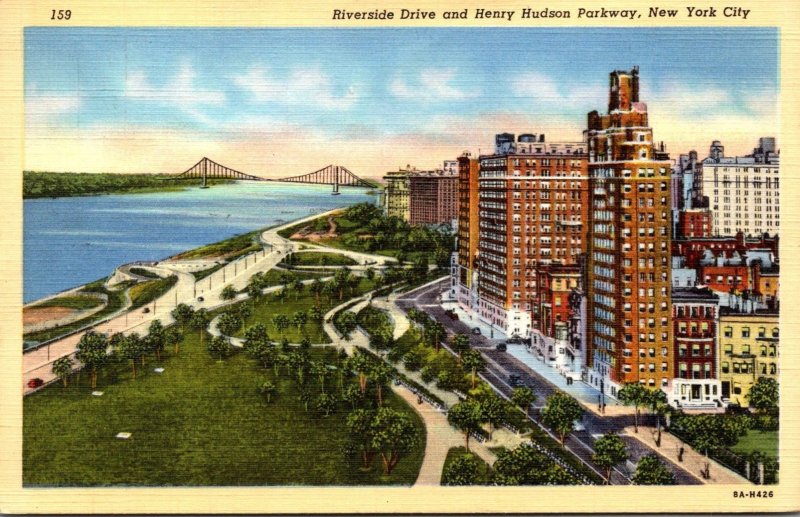 New York City Riverside Drive and Henry Hudson Parkway 1941 Curteich