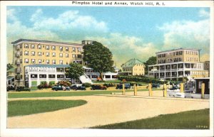 Watch Hill Rhode Island RI Plimpton Hotel and Annex Vintage Postcard