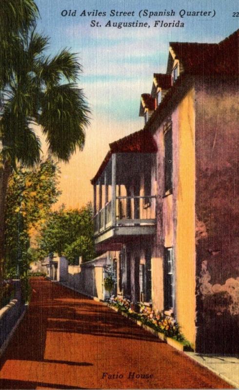 Florida St Augustine Old Aviles Street Spanish Quarter 1953
