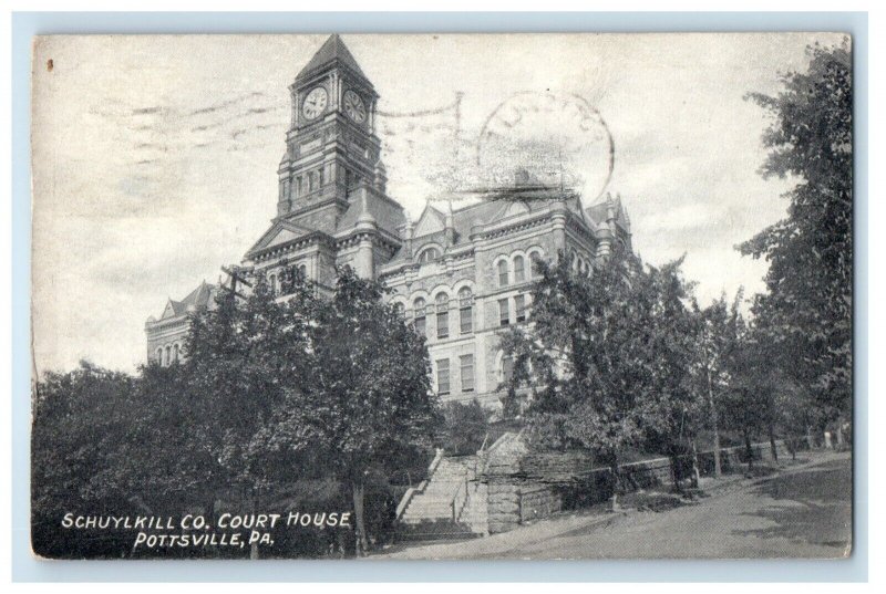 1908 Schuylkill Co. Court House Pottsville Pennsylvania PA Antique Postcard