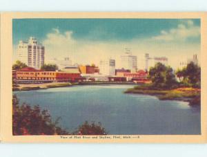 Linen BUILDINGS ON SHORELINE Flint Michigan MI hk2623