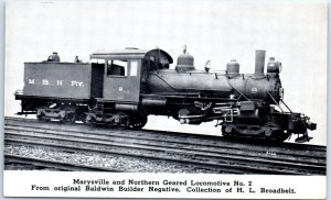 Postcard - Marysville and Northern Geared Locomotive No. 2