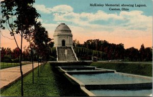 Vintage 1915 McKinley Memorial Showing Lagoon Canton Ohio OH Antique Postcard