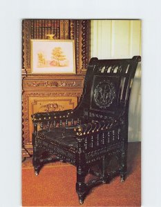 Postcard Longfellow's Arm-Chair, Longfellow House, Cambridge, Massachusetts