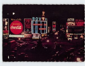 Postcard Piccadilly Circus By Night, London, England