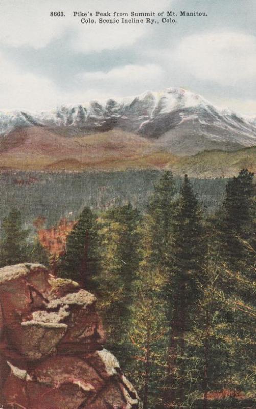 Pikes Peak from the Summit of Mt Manitou CO, Colorado - DB