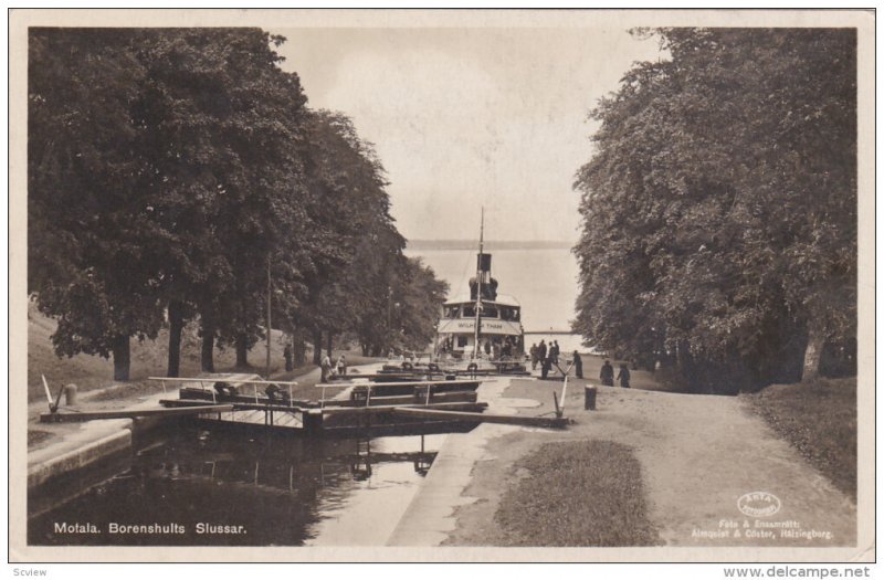 RP: Steamship , Motala. Borenshults Slussar , Sweden , 1933