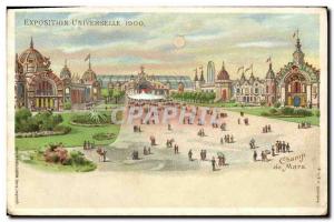 Old Postcard transparent map Paris Universal Exhibition of 1900 Champ de Mars