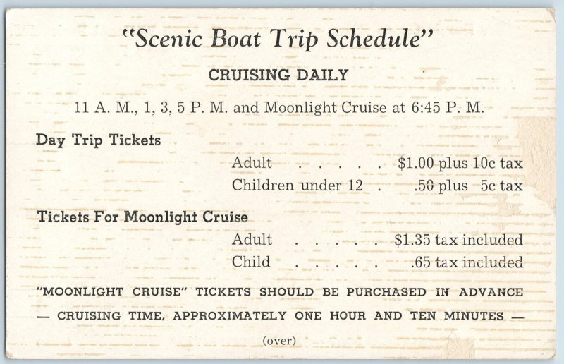 c1910s Mammoth Cave, KY Scenic Boat Trip Schedule Ticket Price Advertising A190