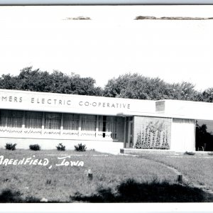 c1950s Greenfield, IA RPPC Farmers Electric Co-Operative Co-Op REA Building A108