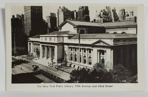 RPPC The New York Public Library Fifth Ave and 42nd Street Postcard R10