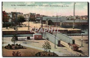 Old Postcard Saint Nazaire Place du Bassin Rolling Bridge in New Port of Entry