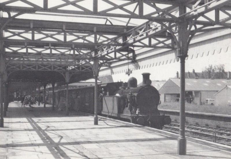 Bexhill West Station in 1958 0-4-4T Train Engine Railway Postcard