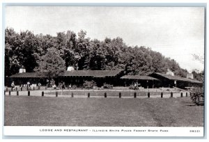 c1940 Lodge Restaurant Illinois White Pines Exterior Forest State Park Postcard