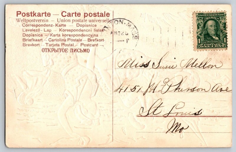 Postcard Victorian Bathing Beauties - Embossed