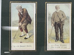 British Golf Cigarette Card Set c1900 Framed Victorian Golfers Display