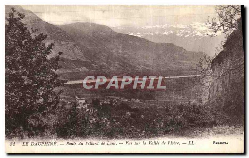 Old Postcard The Dauphine Route Villard de Lans View the Valley of Isere