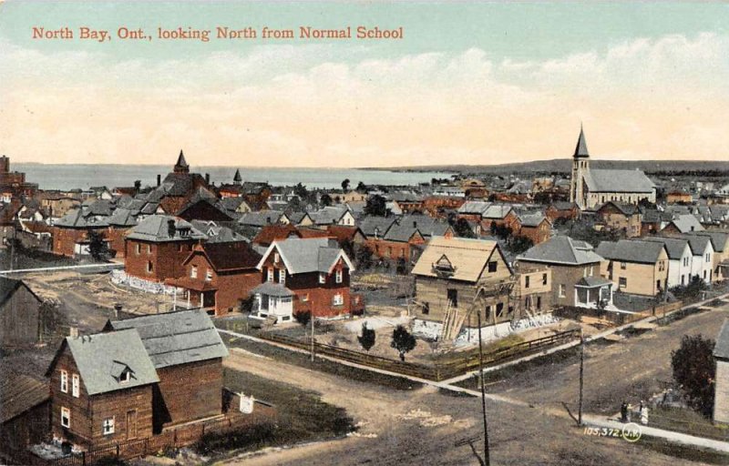 North Bay Ontario Canada looking north from Normal School antique pc ZD686017