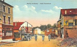 Mailly-le-Camp Cafe Terminus Old Cars Street View Postcard